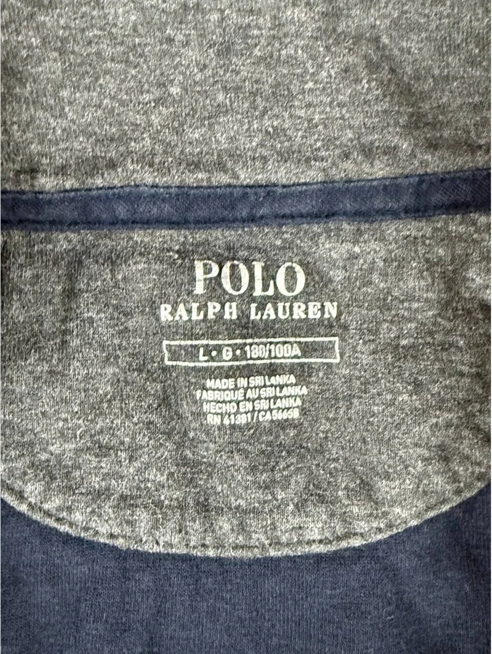 Polo Ralph Lauren Quarter Zip Pullover Navy Blue Size Large Cotton